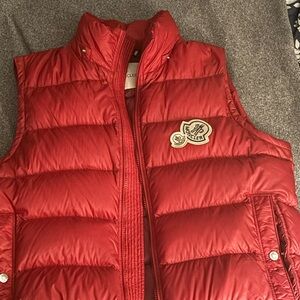 Moncler Red Quilted Puffer Vest